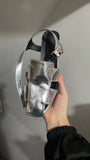 Women's New Korean Square Head With Thick Heel Buckle Hollow Silver Casual Simple Lady