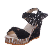 Breakj Hee Women's Sandals Fruit Pattern High Heel Sandals Women 2025 Spring And Summer New Word Fish Mouth Bow Women's