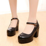 Breakj Head Shallow Mouth 8CM High Heels Waterproof Table Thick-Bottomed Cheongsam Shoes Model Show Shoes Magic Sticky Women Singles