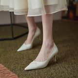 Size 32-43 Women Pumps Real Leather 2023 Spring Thin High Heels Shoes Women Sexy Solid Party Office Lady Daily
