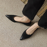 Breakj Retro Wiping Pointy Light-Mouthed Single-Shoe Women 2025 New Comfortable Soft Leather Thick Heel Low-Heeled Single