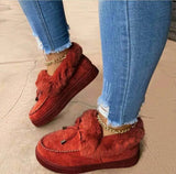 Breakj Round Head Platform With Velvet And Thick Warm Cotton Shoes Women's Plus Size Knit Bag Shoes Snow Boots Bean