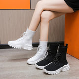 Breakj Boots Women's Spring And Autumn Elastic Socks Boots 2023 New Platform Casual Knit Sports Ankle Boots Sock