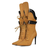 Breakj Work Style With Cowboy Tip Slender High And Large Size 44 Female Short Boots Boots