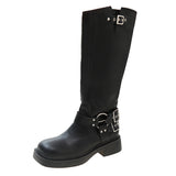 The Same Knight Boots Female Retro 2024 New Knee High Boots Western Cowboy