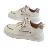 Breakj Breathable Thick-Bottomed Small White Shoes 2025 New Student Leisure Sports Board Shoes Bump Color Tie Women's