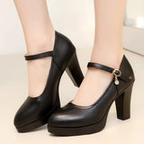Walking Shoes, High Heels, Waterproof Platform, Women's Singles, Work Shoes, Large Size Women's Shoes