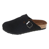 Breakj Flat-Bottomed Lazy Slippers Women Wear Frosted Personality Half-Tomulator Shoes