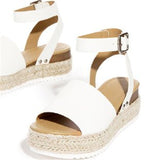 Breakj Women's Shoes Thick-Soled Women's Sandals Buckle With Slope Hemp Rope Light Soles High-Heeled Sandals