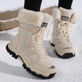 Breakj Warm Snow Boots Women Plus Velvet Thick Northeast Tourist Cotton Boots Outdoor Climbing Boots Ski