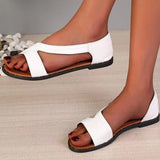 Breakj Roman Wind Large-Size Fish Mouth Type Flat-Soled Sandals 2023 New Dew Women's