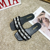 Women Brand Slippers Summer Slides Open Toe Flat Casual Shoes Leisure Slip-On Sweet Sandal Female Beach Flip Flops Big Size