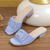 Breakj Buckle Slippers Women 2025 Summer New Large-Size Fashion Fish Mouth Comfortable Wearing Low-Heeled One-Word