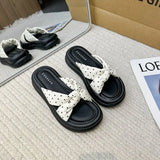 Breakj Bottom Cross-Wave Point Slippers Women 2026 Spring And Summer New Wearing Loose Cake Word Fashion Cold