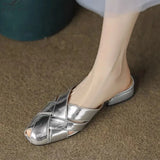High Heels Mules Shoes Women Weave Slippers 2024 Fad Dress Sandals Fashion New Party Flip Flops Shoes Mujer Zapatos