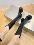 Boots Children's Long Boots Thick Heels Autumn And Winter V Mouth Small, Thin, High-Heeled, Thick-Soled Boots, High-Legged Knight