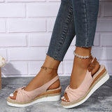 Breakj New Sandals Large Size Hemp Rope Bow Wedge Casual Sandal Women's