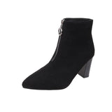 Breakj And Zipper Martin Boots 2025 Autumn And Winter New Pointed Women's Boots Simple Fashion Net Red Thin Skin