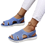 Women's Shoes Flat-Soled Sandals Summer New Flying Weaving Hot Drill Breathable Large Size Leisure Drill Sandals Large Size