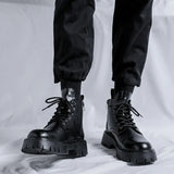 Breakj Boots Men's New Casual British Fashion Top Black Motorcycle Boot