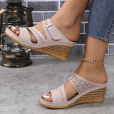 Breakj Bottom Round Head One-Word Wear 2025 New Summer Slope And Large-Size Women's Fashion Cold Slippers