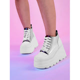 INS Brand Women Sneakers Wedges Lace Up Platform Shoes Thick Vulcanized Shoes Casual Comfy Spring Summer