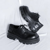 Breakj Shoes Male Business Dress Big Head Senior Sense British Wind Thick Sole Increased Wedding Groom Derby Shoes