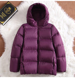 New Ultra Light Hooded Short Jacket Women 90% White Duck Down Coat Casual Windbreak Parkers Lightweight Warm Snow