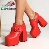 INS Hot Sale Female Zip High Heel Platform Pumps For Women 2022 New Concise Elegant Office Lady Big Size 48