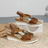 Decoration Wedge Sandals Women Snake Print Platform Gladiator Sandalias Woman Summer Lightweight Non-Slip Beach