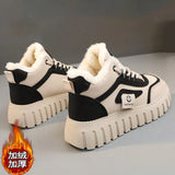 Breakj Winter New Ins Plus Velvet To Help Lao Dad Shoes Female Tide Students Leisure Small White Shoes To Increase The Thick Bottom Korean