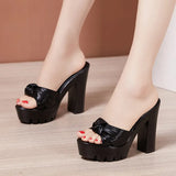 Slippers Women's Summer 2023 New Fashionable Slippers With Thick Heels And Thick Soles Waterproof Platform Small Size Fish Mouth Open Toe