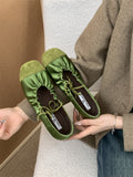 Breakj Bows Small Fragrant Wind Round Head Mary Jane Single Shoes 2025 Spring And Summer New Folds With Grandmother