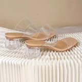 Breakj New Female Drag Fairy Outside The Wind Wearing Crystal Heel Fashion Shoes Transparent Word With High Heels Coarse