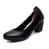 Soft & Flexible Pumps Shoes Women OL Pumps Spring Mid Heels Offical Comfortable Shoes Size