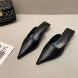 Spring New Temperament Shows Thin Pointed Cat With Baotou Cool Slippers Female Wear Thin With Casual Muller Half