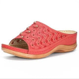 New Wish New Summer Heels With Thick Soles And Large Size Carved Leisure Sandals Are In