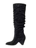 New Women's Boots Shining Rhinestone Knee Boots European and American Fashion Sexy Boots Banquet Party