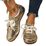 Breakj Patchy Fork Women's Spring And Autumn New Flat-Bottomed Retro Front-Lace