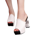 Breakj Mouth High Heel Cool Slippers Women's Summer 2023 New Outdoor Thick-Heeled Thick-Soled Sandals Fashion Women's