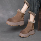 Breakj Skin Thick Bottom Pine Ice Boots Women 2025 Winter New Warm Thick Velvet Short Boots Comfortable Leisure Cotton