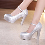 Head 12CM Super High Heels Single Shoes Thick Heels Model Cheongsam Walking Show Shoes Large Size 43 Small Size 32 Professional Working