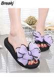 Platform Flip Flops for Woman Bohemian Style Summer Slipper with Bow Large Size Women's Summer Footwear Chaussure