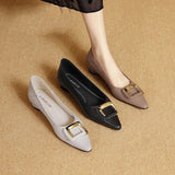 Light Tip Thick Heel Single Shoes Women 202 Autumn New Super Temperament Square Low-Heeled Commuter Work