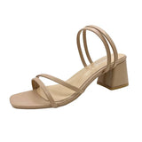 Breakj Women 2025 New Summer Temperament Fairy Fashion Heel One-Shoe Two Slippers Women's