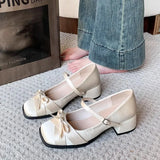 Breakj Version Of Fairy-Dish Noodle Butterfly Bow Head Mary Jane Heel 2025 Spring And Summer New Word With Tunlock Single