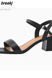Size 34-40 Heeled Sandals Women Summer 2023 High Heels Shoes For Women Fashion Ankle Strap Buckle Chunky Heel