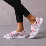 Women's Shoes Shallow Mouth Large Size Casual Single Shoes Women's 43 Round Head Flat-Soled Cartoon Women's Shoes