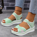 Breakj New Sandals Women's Large-Size Thick-Bottomed Flat-Bottomed Magic Stick Daily Leisure Beach