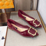 Breakj Shoes Children's New Spring 2023 Sharp-Pointed Light-Mouthed Single-Shoe Red Wedding Shoes Mother Soft-Soled Bean